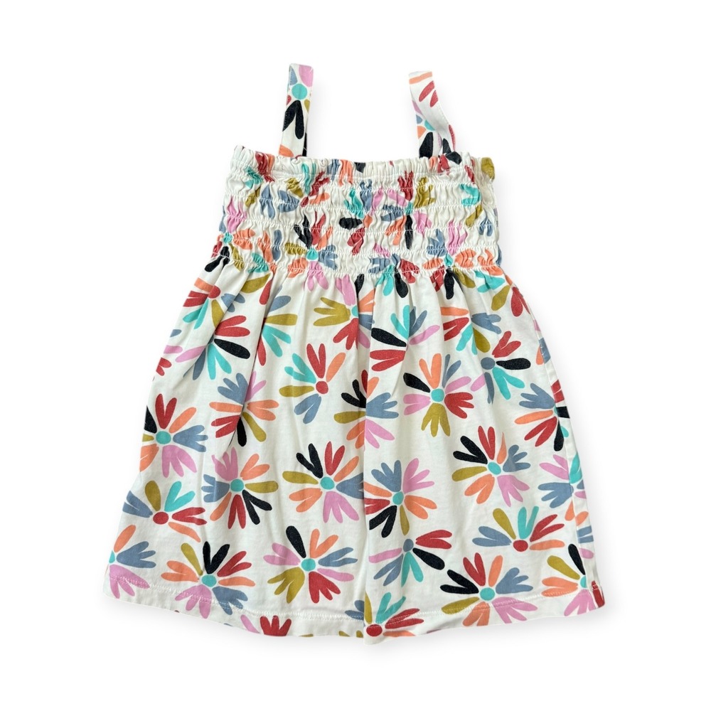 Hanna Andersson Girls 3T 90cm Floral Sun Dress Smocked Cotton Multi Color Daisy